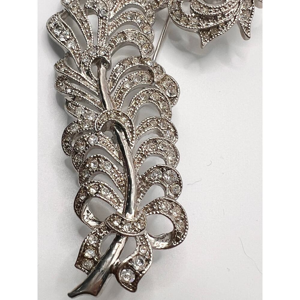 Vintage KJL (Kenneth J Lane) rhinestone feather brooch for Nina Ricci - Picture 5 of 6